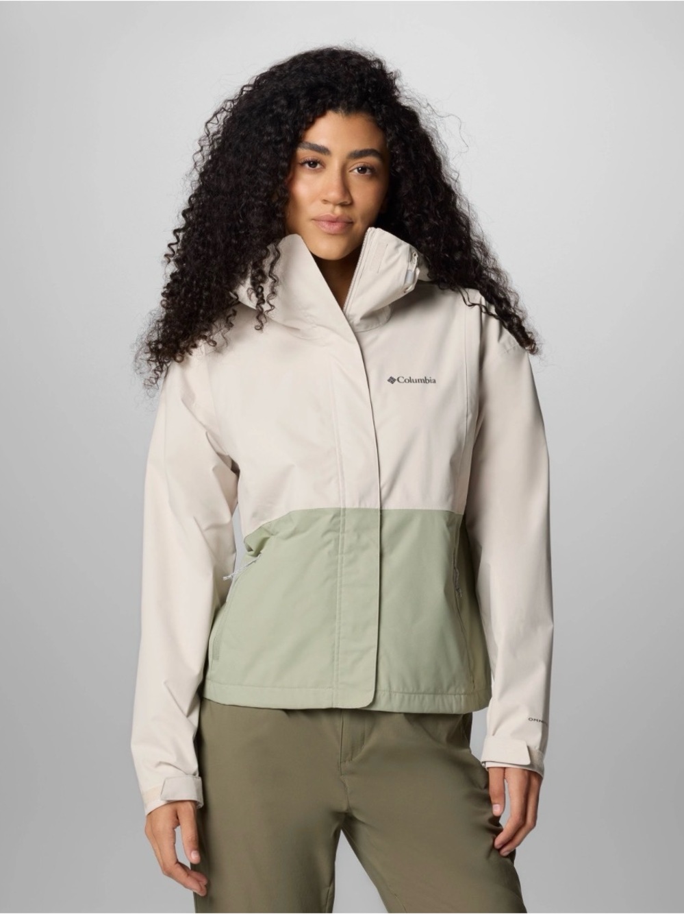 Columbia Hikebound Two-Tone Rain Jacket — Dark Stone and Safari
